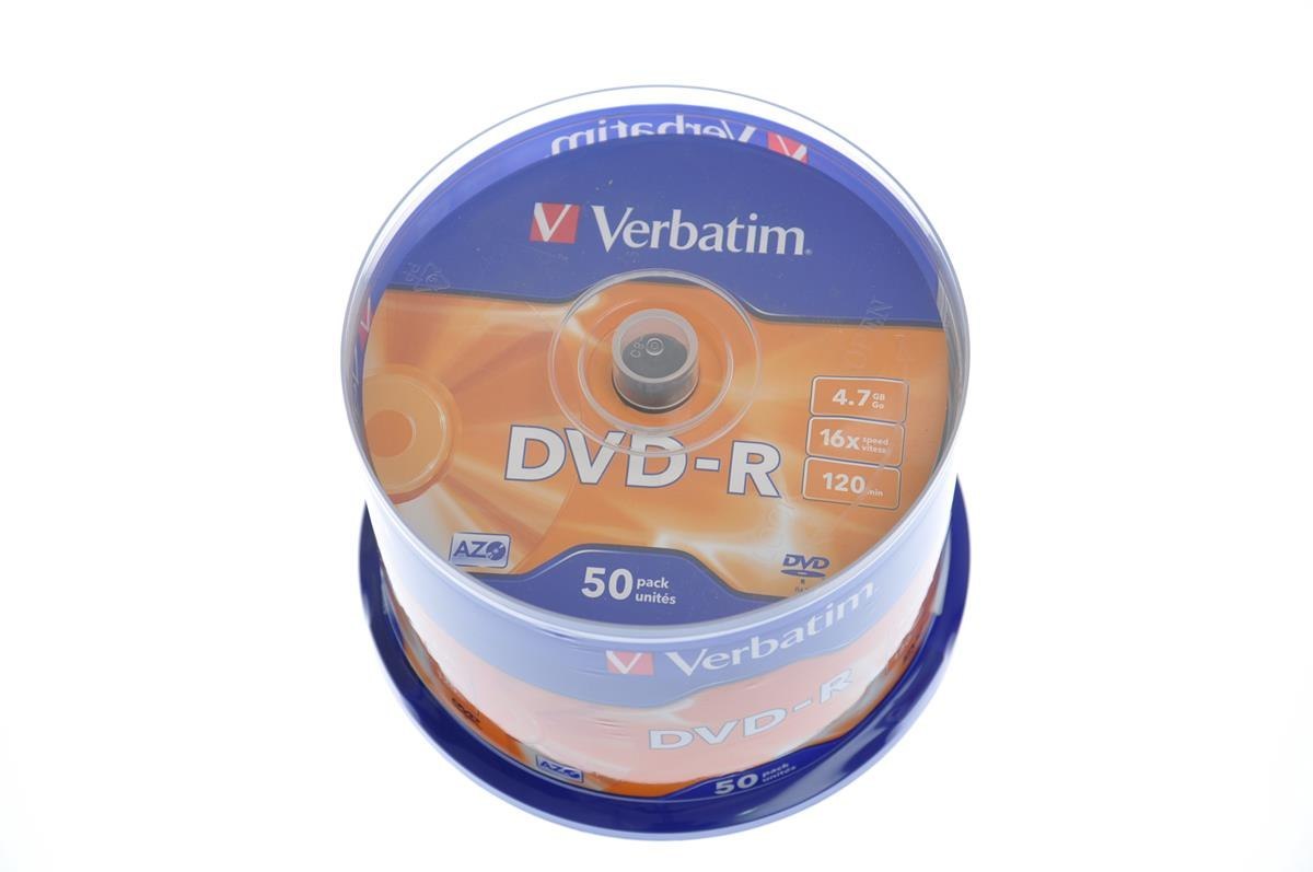 DVD-R 4,7 GB X16 CAKE 50 STÜCK VERBATIM 43548 VERBATIM
